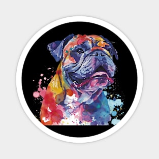 Bulldog Dog Water Color Pop Art Design for Dog Lover Magnet